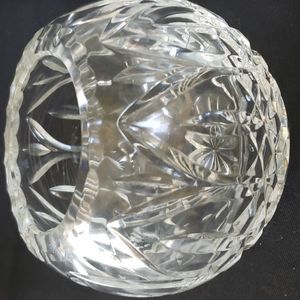 Crystal Rose Bowl.  4.25 in tall beveled edge on rim